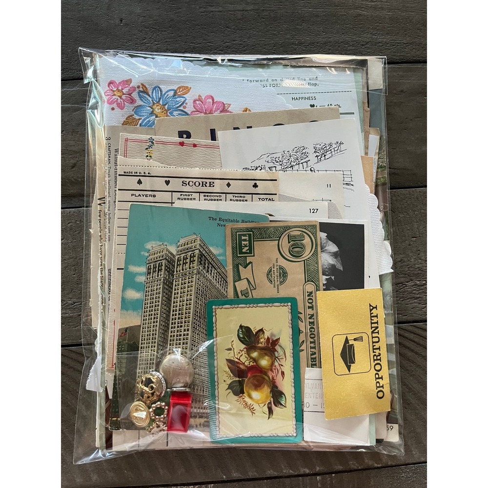 VTG Ephemera Paper Pack Junk Journal Scrapbook Mixed Media Lot Postcards Art